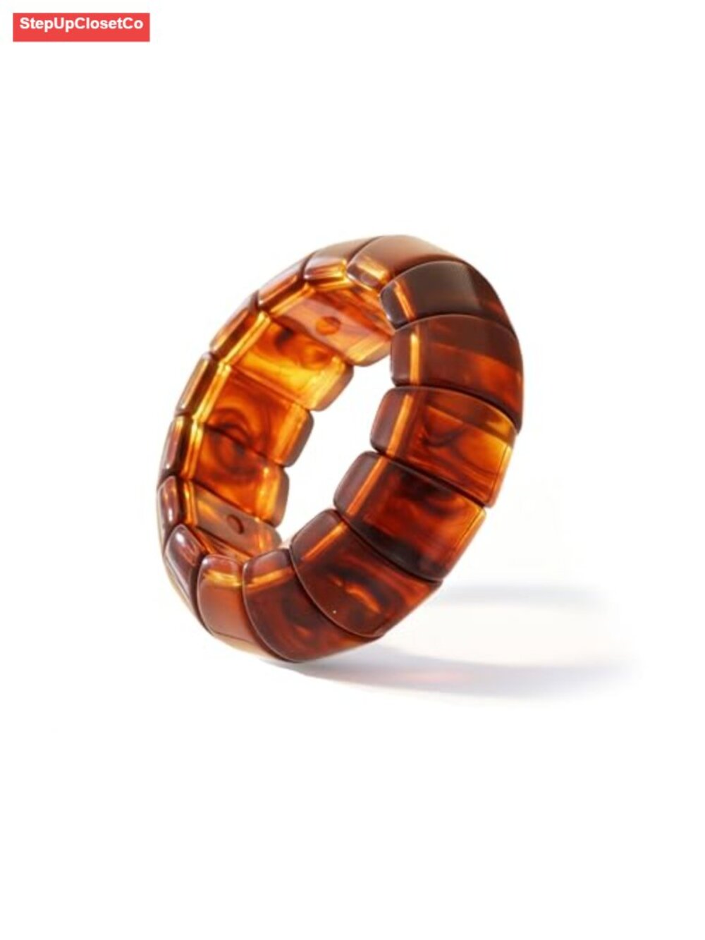 Chunky Geode Statement Bracelet Elastic Resin Bangle Jewelry